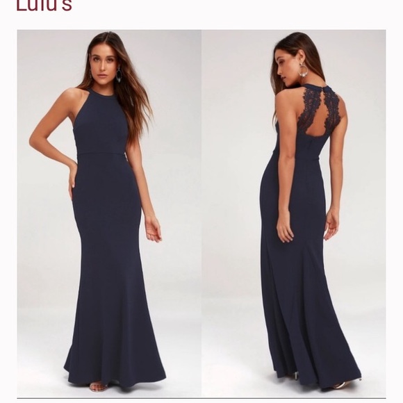 Lulus Dresses & Skirts - Lulus Navy Joella Halter Maxi Dress size S, NWT